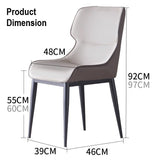 Outdoor Chairs: Orange Brown Italian Minimal List Dining Chairs PU Retro Chair Cafe Kitchen Modern Metal Legs x2
