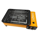 BBQ Tools: Portable Gas Stove Burner Butane BBQ Camping Gas Cooker With Non Stick Plate Black with Fish Pan and Lid