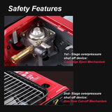 BBQ Tools: Portable Gas Stove Burner Butane BBQ Camping Gas Cooker With Non Stick Plate Black with Fish Pan and Lid