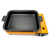 BBQ Tools: Portable Gas Stove Burner Butane BBQ Camping Gas Cooker With Non Stick Plate Black with Fish Pan and Lid