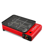 BBQ Tools: Portable Gas Stove Burner Butane BBQ Camping Gas Cooker With Non Stick Plate Black