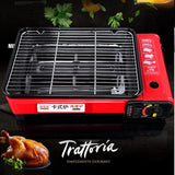 BBQ Tools: Portable Gas Stove Burner Butane BBQ Camping Gas Cooker With Non Stick Plate Black
