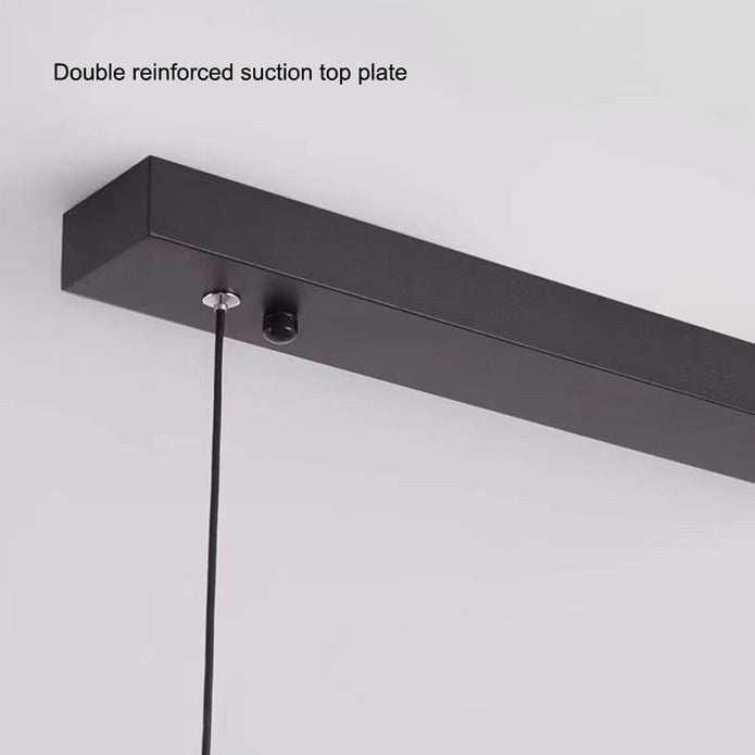 Ceiling Lights: Modern Minimalist Trapezoid Pendant Light Adjustable LED Bar Light Black