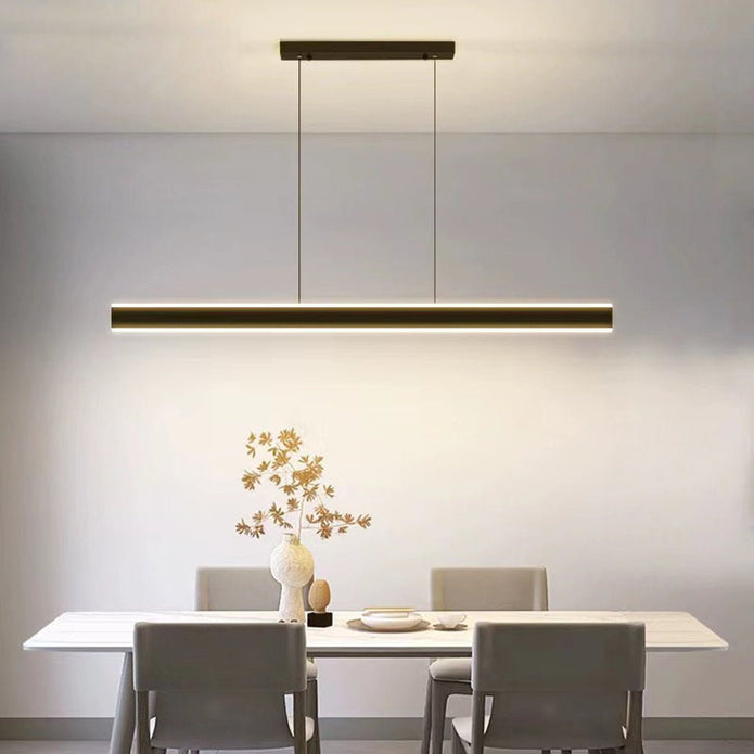 Ceiling Lights: Modern Minimalist Trapezoid Pendant Light Adjustable LED Bar Light Black
