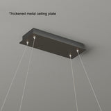 Ceiling Lights: Modern Minimalist Oval Pendant Light Adjustable LED Chandelier Black