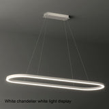 Ceiling Lights: Modern Minimalist Oval Pendant Light Adjustable LED Chandelier Black