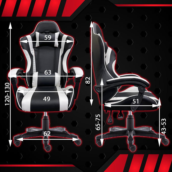 Gaming Chairs: Gaming Chair Office Computer Seating Racing PU Executive Racer Recliner Large Blue