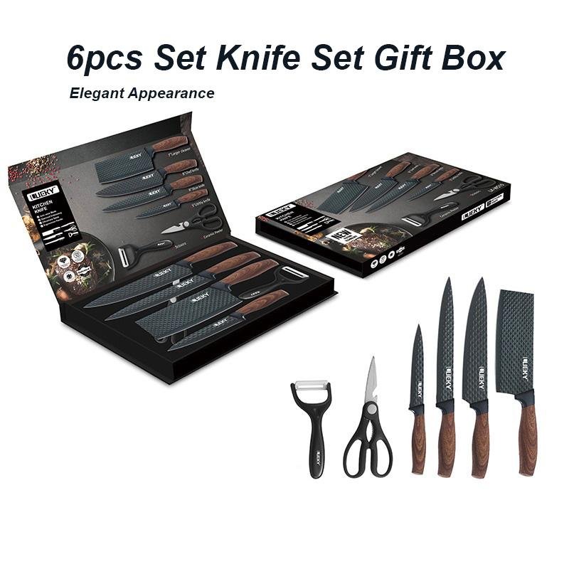 Kitchen Knives: 6 pieces Kitchen Knife Set Everich Chef Knives Stainless Steel Nonstick Scissor
