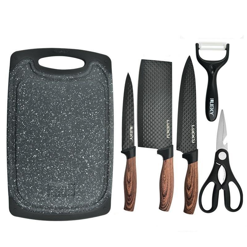 Kitchen Knives: 6 pieces Kitchen Knife Set Everich Chef Knives Stainless Steel Nonstick Scissor Cutting Board