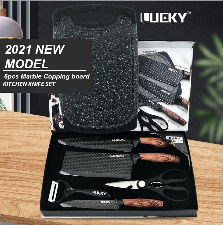Kitchen Knives: 6 pieces Kitchen Knife Set Everich Chef Knives Stainless Steel Nonstick Scissor Cutting Board