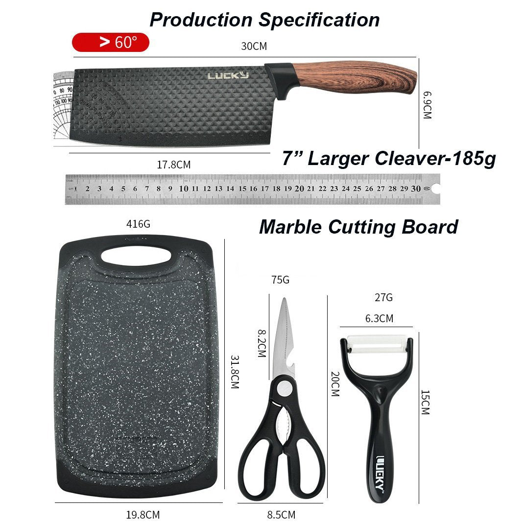 Kitchen Knives: 6 pieces Kitchen Knife Set Everich Chef Knives Stainless Steel Nonstick Scissor Cutting Board