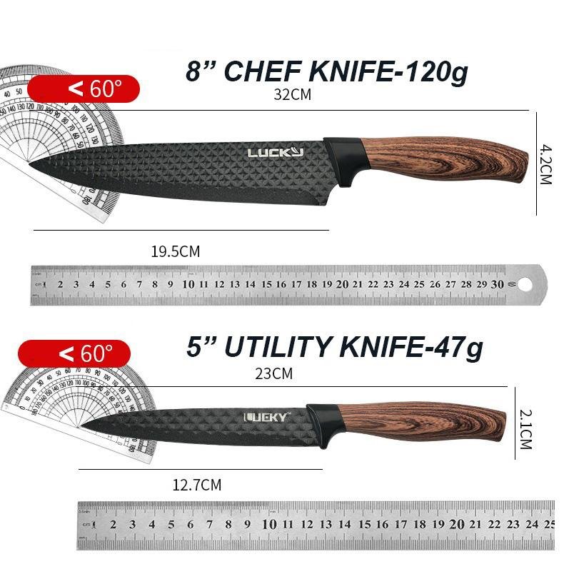 Kitchen Knives: 6 pieces Kitchen Knife Set Everich Chef Knives Stainless Steel Nonstick Scissor Cutting Board