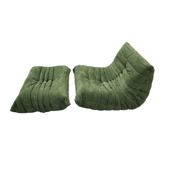 Sofas & Sofa Beds: High Back Single Fireside Togo Sofa Chair Cozy Lounge Chair with Ottoman High Density Sponge Multiple Colors Comfortable and Durable (Green)