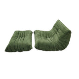Sofas & Sofa Beds: High Back Single Fireside Togo Sofa Chair Cozy Lounge Chair with Ottoman High Density Sponge Multiple Colors Comfortable and Durable (Green)