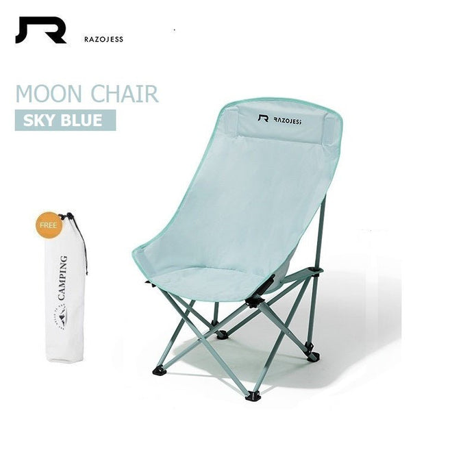 Camp Furniture: RAZOJESS Enlarged Moon Chair for Outdoor Camping Fishing Picnic Sky Blue