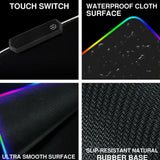 Desk Accessories: LED Gaming Mouse Pad Large RGB Extended Mousepad Keyboard Desk Anti-slip Mat