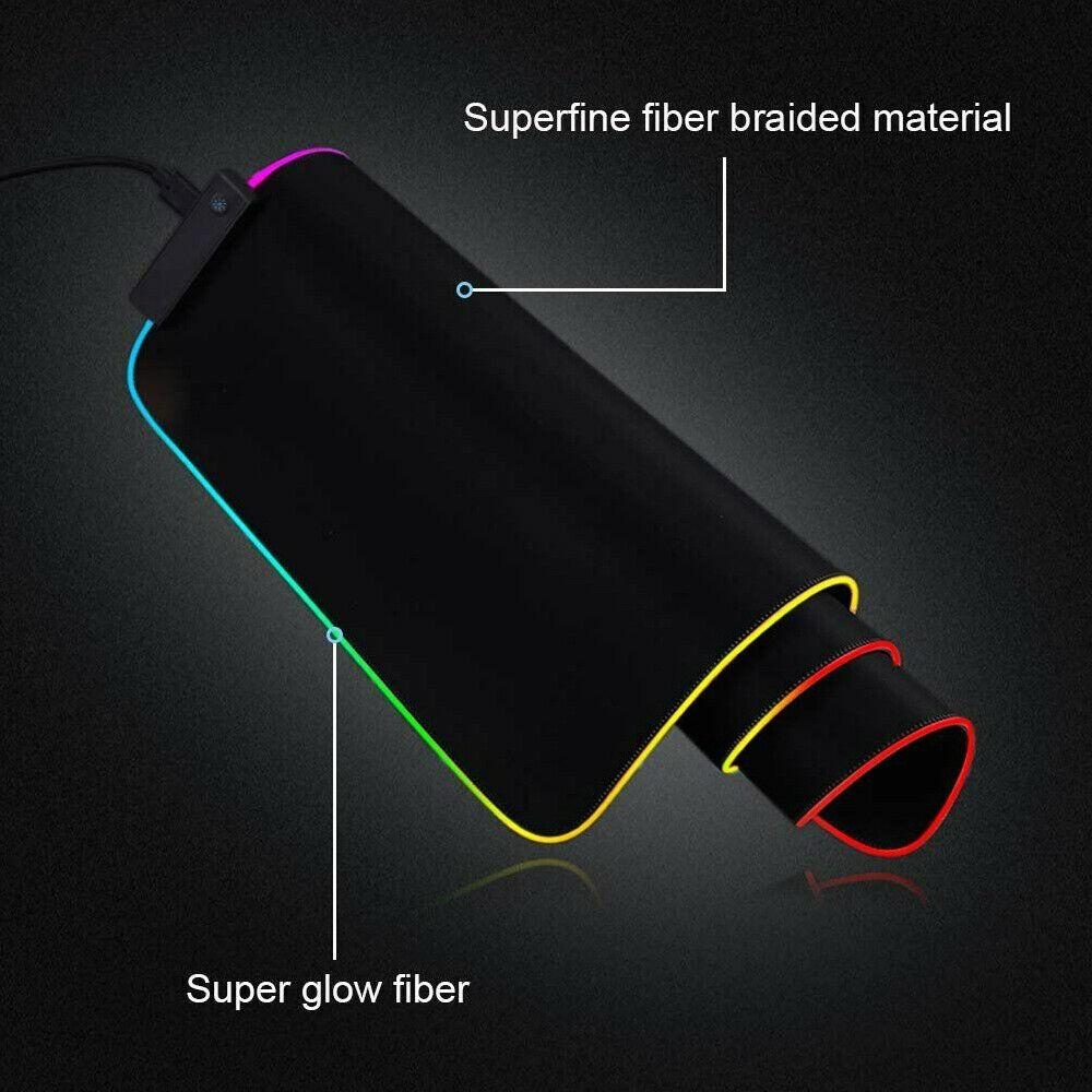 Desk Accessories: LED Gaming Mouse Pad Large RGB Extended Mousepad Keyboard Desk Anti-slip Mat