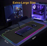 Desk Accessories: LED Gaming Mouse Pad Large RGB Extended Mousepad Keyboard Desk Anti-slip Mat