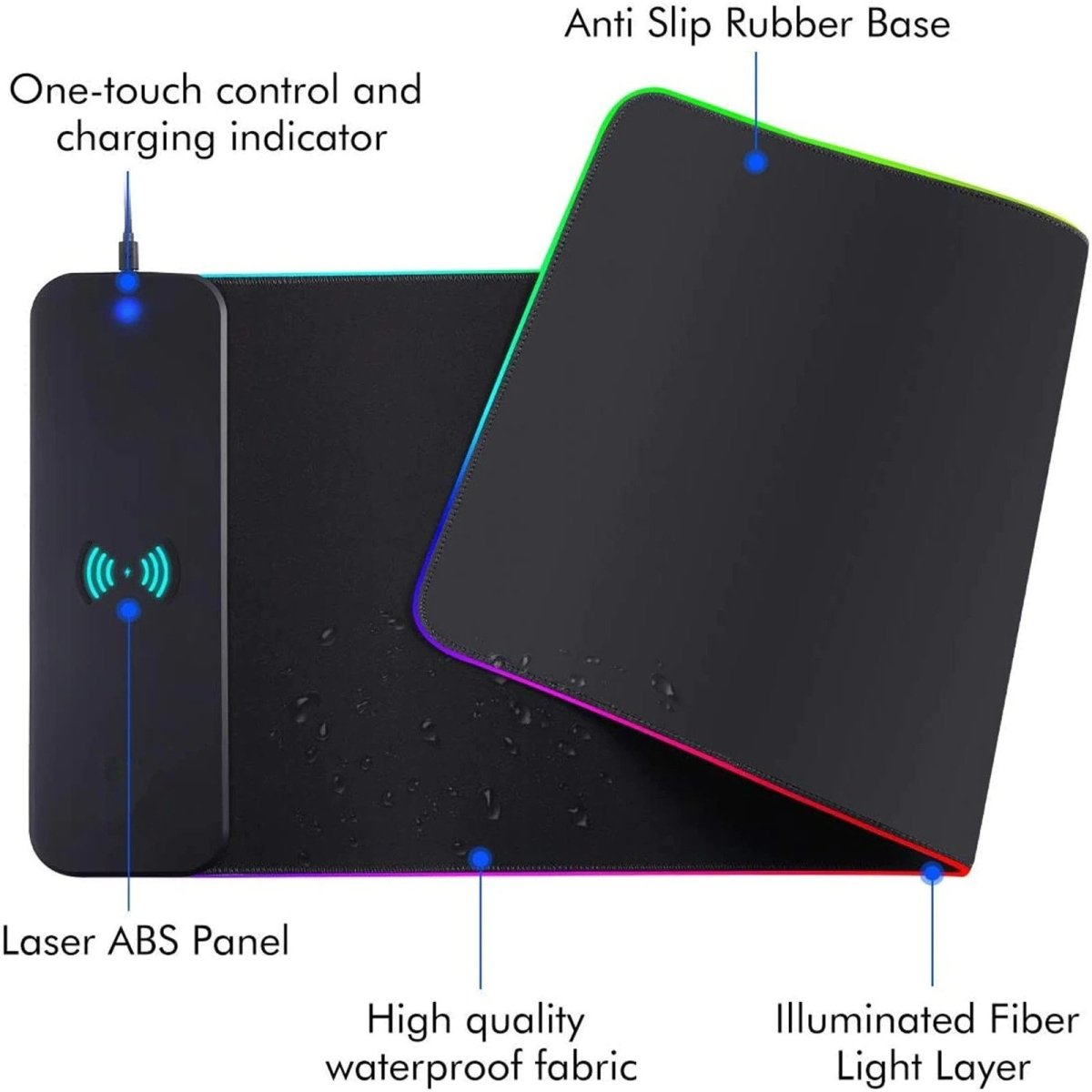 Mouse & Accessories: RGB Wireless 15W Oversized Charger Mouse Pad 800x300 MM Gaming Mouse Pad