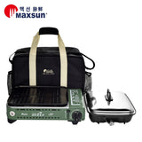 BBQ Tools: Portable Gas BBQ Stove PRO Grill Plate Burner Butane Camping Gas Cooker With Non Stick Pan and Lid