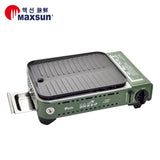 BBQ Tools: Portable Gas BBQ Stove PRO Grill Plate Burner Butane Camping Gas Cooker With Non Stick Pan and Lid