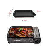 Cooktops & Stoves: Portable Gas Burner Stove with Inset Non Stick Cooking Pan Cooker Butane Camping 35mm Cooking Pan