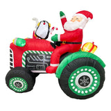 Christmas Decorations: Radiant Christmas Lights Tractor Penguin Gift Xmas Inflatable Santa 1.8m Height