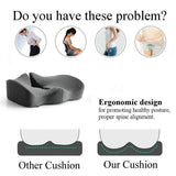 Office & Desk Chairs: Premium Memory Foam Seat Cushion Coccyx Orthopedic Back Pain Relief Chair Pillow Office Dark Grey