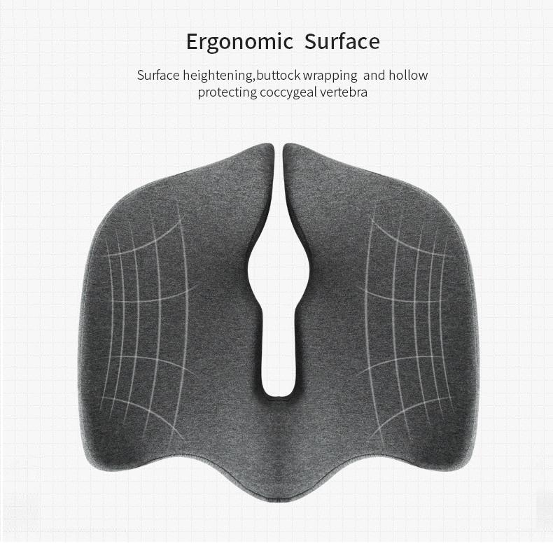 Office & Desk Chairs: Premium Memory Foam Seat Cushion Coccyx Orthopedic Back Pain Relief Chair Pillow Office Dark Grey