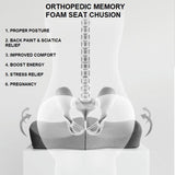 Office & Desk Chairs: Premium Memory Foam Seat Cushion Coccyx Orthopedic Back Pain Relief Chair Pillow Office Dark Grey