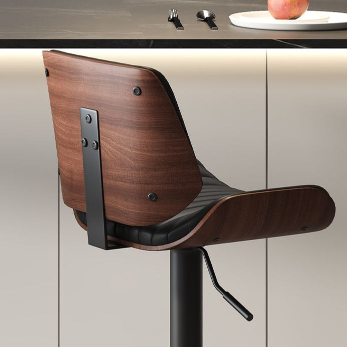 Kitchen & Dining Chairs: SERENITà European Wooden Modern Bar Stools Bistro Stool with Rotating and Aerodynamic Multi-levelled(Black)
