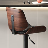 Kitchen & Dining Chairs: SERENITà European Wooden Modern Bar Stools Bistro Stool with Rotating and Aerodynamic Multi-levelled(Black)