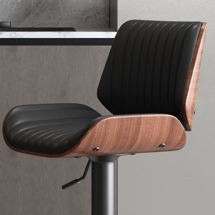 Kitchen & Dining Chairs: SERENITà European Wooden Modern Bar Stools Bistro Stool with Rotating and Aerodynamic Multi-levelled(Black)