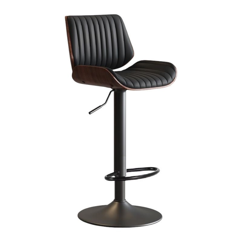 Kitchen & Dining Chairs: SERENITà European Wooden Modern Bar Stools Bistro Stool with Rotating and Aerodynamic Multi-levelled(Black)