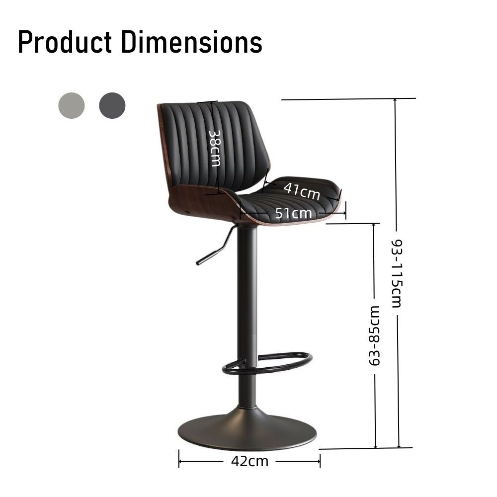 Kitchen & Dining Chairs: SERENITà European Wooden Modern Bar Stools Bistro Stool with Rotating and Aerodynamic Multi-levelled(Black)