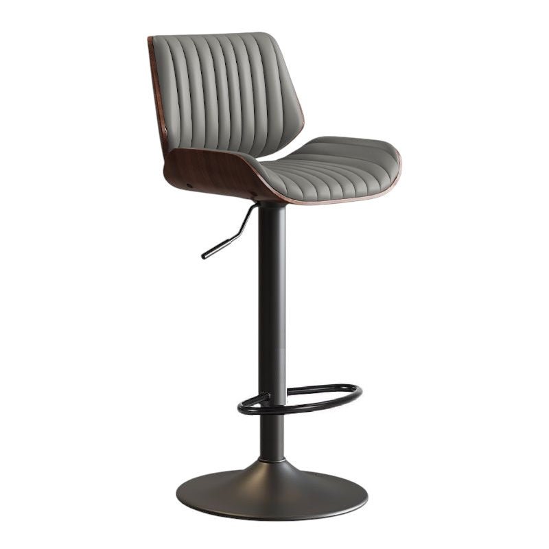 Kitchen & Dining Chairs: SERENITà European Wooden Modern Bar Stools Bistro Stool with Rotating and Aerodynamic Multi-levelled (Grey)