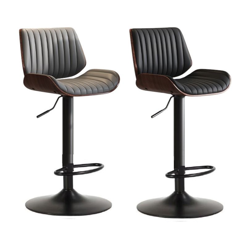 Kitchen & Dining Chairs: SERENITà European Wooden Modern Bar Stools Bistro Stool with Rotating and Aerodynamic Multi-levelled (Grey)