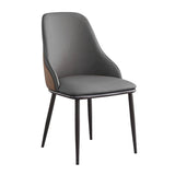 Kitchen & Dining Chairs: VELLUTO Dining Chair Modern upholstered Leather Kitchen Chairs with armrests Bathtub Chair Leisure Lounge Chair Living Room Bedroom Home Set of 2(Dark Grey)
