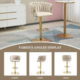Table & Bar Stools: SERENITà Modern Velvet Breakfast Bar Stools Swivel Barstools Adjustable Counter Stools with Backrest Set of 2 iVORY