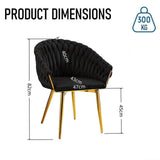 Kitchen & Dining Chairs: SERENITà Black Modern Velvet Dining Chairs, Upholstered Living Room Chair with Woven Back and Golden Metal Legs, Mid-Century Accent Set of 2(BLACK)
