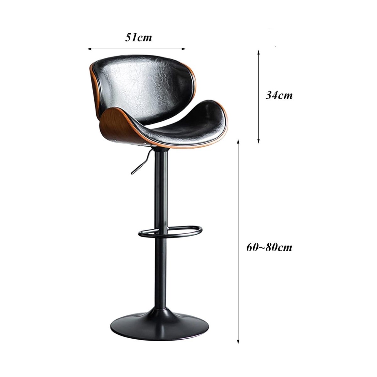Table & Bar Stools: SERENITà European Black Modern Bar Stools Swivel Bar Stool Chair Counter Height Barstool with 360 Degree Swivel Seat