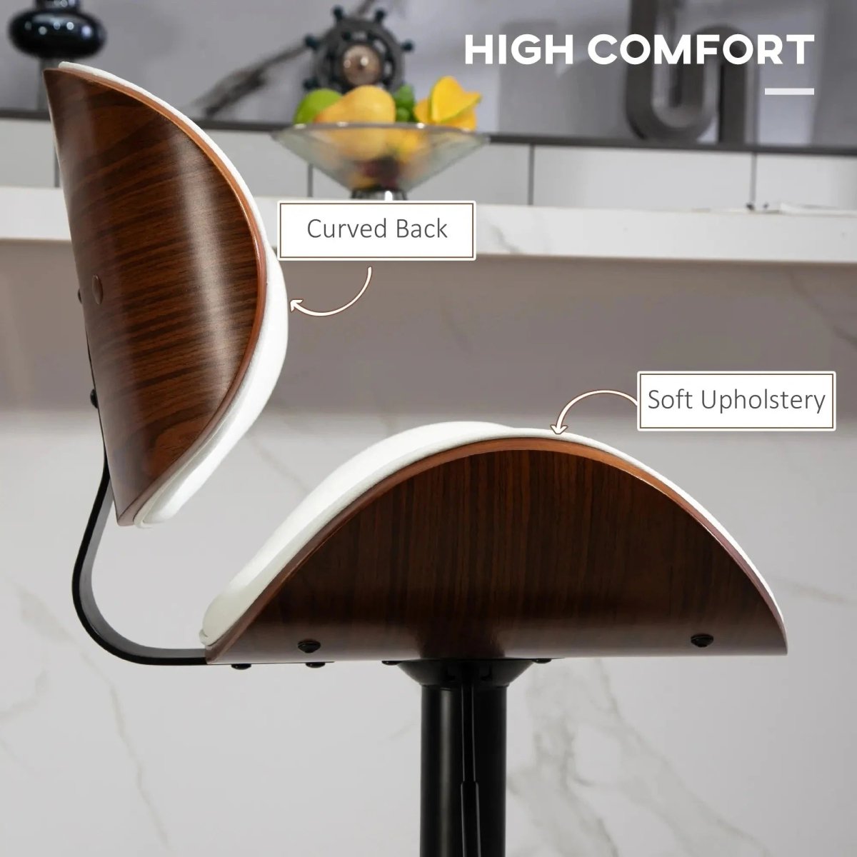 Table & Bar Stools: SERENITà European White Modern Bar Stools Swivel Bar Stool Chair Counter Height Barstool with 360 Degree Swivel Seat