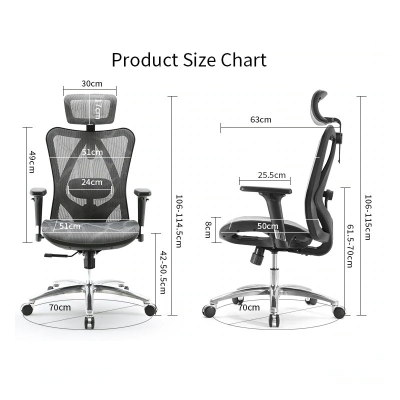 Office & Desk Chairs: Sihoo M57 Ergonomic Office Chair, Computer Chair Desk Chair High Back Chair Breathable,3D Armrest and Lumbar Support Grey without Footrest
