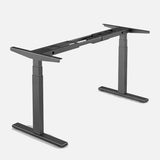 140cm Standing Desk Height Adjustable Sit Stand Motorised Black Single Motor Frame White Top