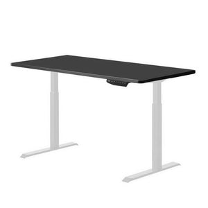 140cm Standing Desk Height Adjustable Sit Stand Motorised Grey Single Motor Frame Black Top