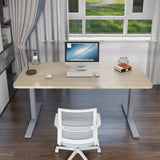 160cm Standing Desk Height Adjustable Sit Stand Motorised White Single Motor Frame White Top