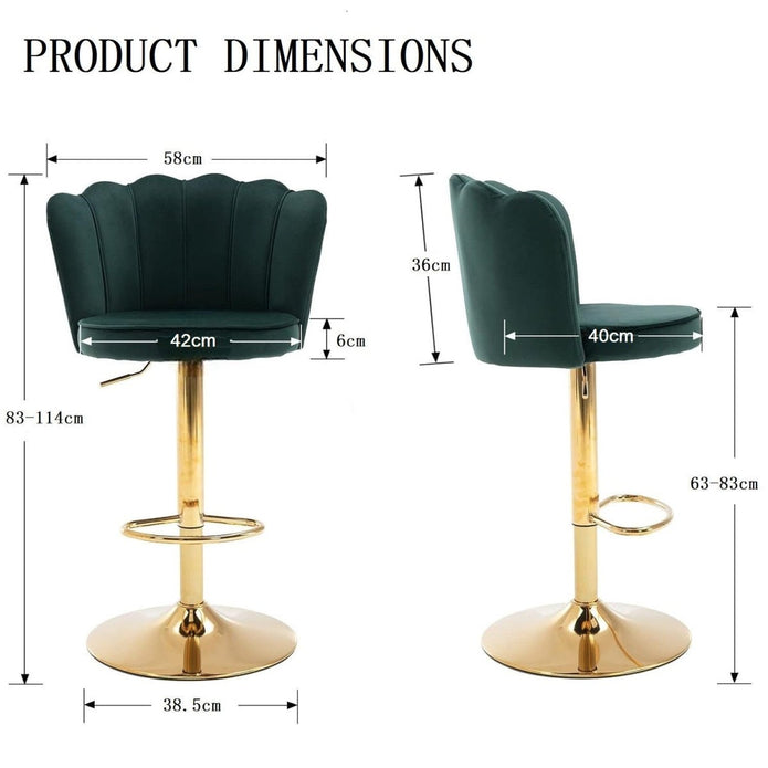 Table & Bar Stools: SERENITà Swivel Bar Stools Bar Height Set of 2 Adjustable Upholstered Counter Barstool Velvet Bar Chairs with Back/Gold Base for Kitchen Island/Bar/Cafe-Emerald Green