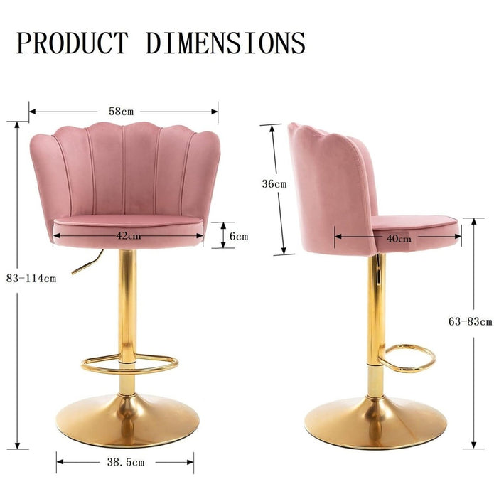 Table & Bar Stools: SERENITà Swivel Bar Stools Bar Height Set of 2 Adjustable Upholstered Counter Barstool Velvet Bar Chairs with Back/Gold Base for Kitchen Island/Bar/Cafe-Pink