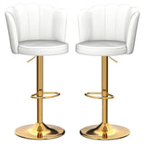 Table & Bar Stools: SERENITà Swivel Bar Stools Bar Height Set of 2 Adjustable Upholstered Counter Barstool Velvet Bar Chairs with Back/Gold Base for Kitchen Island/Bar/Cafe-White