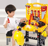 Outdoor Play Equipment: Toy Power Workbench, Kids Power Tool Bench Construction Set with Tools and Electric Drill